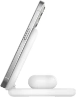 Belkin WIZ028VFWH BOOST^CHARGE™ 2-in-1 Qi2 15W Magnetic Foldable Wireless Charging Stand, White