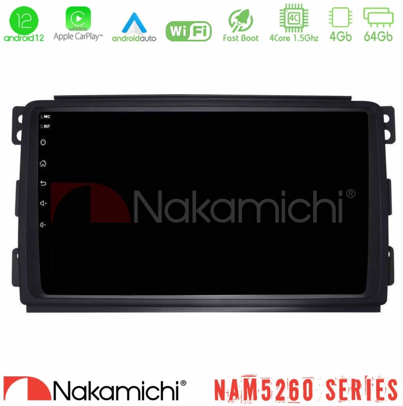 Nakamichi Nam5260 Series 4core Android13 4+64gb Smart 451 Navigation Multimedia Tablet 9" με Carplay & Android Auto u-n44-Sm0833