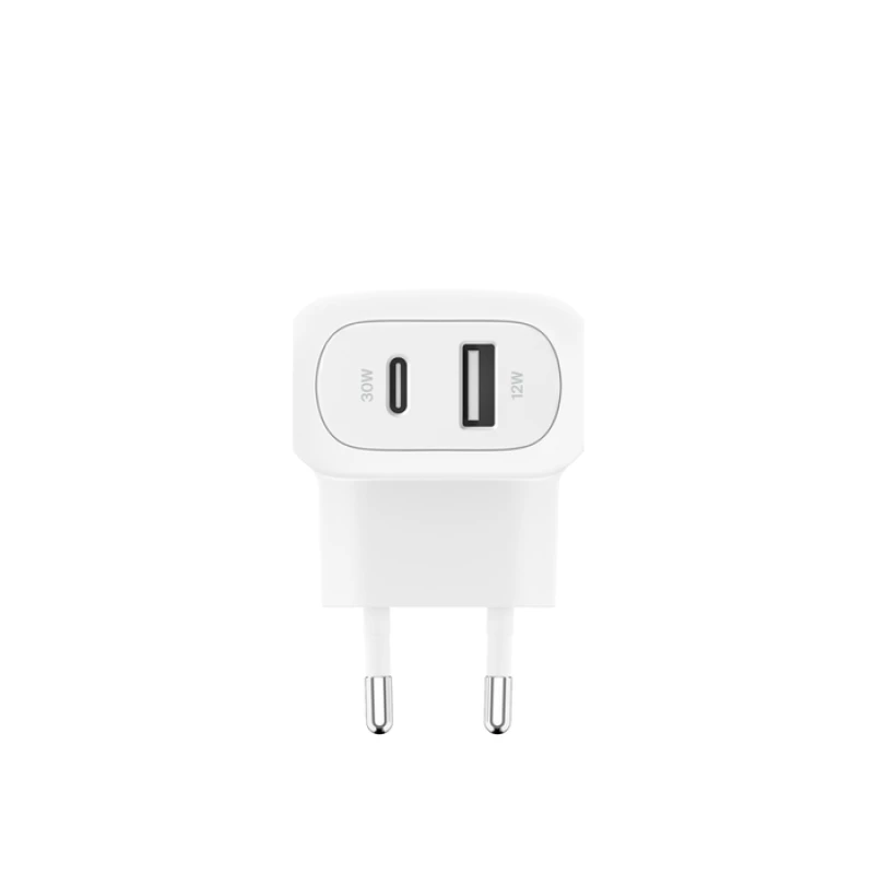 Belkin WCB009VFWH 42W PD/PPS Dual Standalone Home Charger (30W USB-C & 12W USB-A)