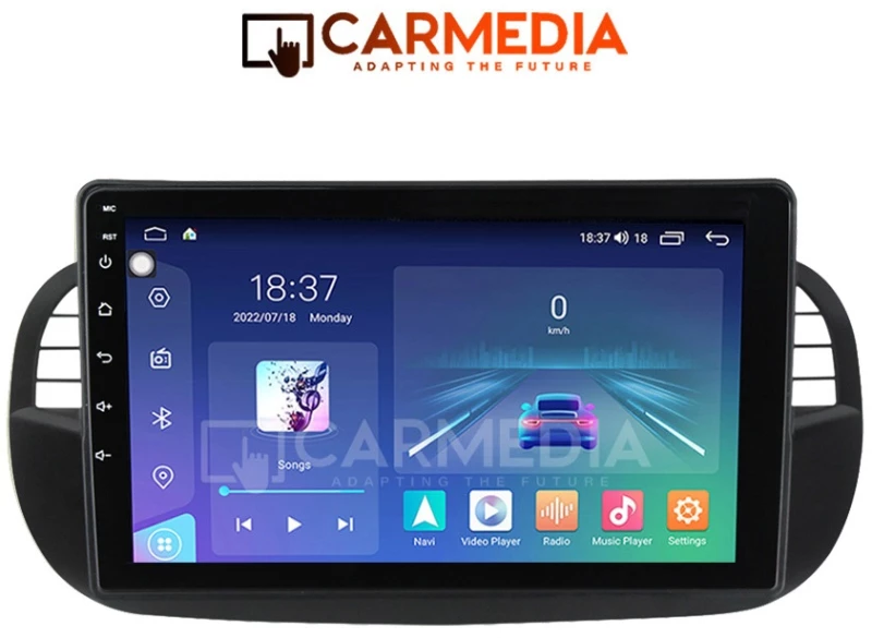 CARMEDIA CM2089-13 TABLET 9'' OEM FIAT 500 2007-2015 BLACK