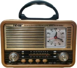 Επαναφορτιζόμενο Ραδιόφωνο Retro με Ρολόι  Gold