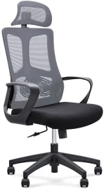 482852 BF8600 ΠΟΛΥΘΡΟΝΑ ΓΡΑΦΕΙΟΥ ΔΙΕΥΘΥΝΤΗ, MESH ΓΚΡΙ, ΥΦΑΣΜΑ ΜΑΥΡΟ 68X68X124/134CM