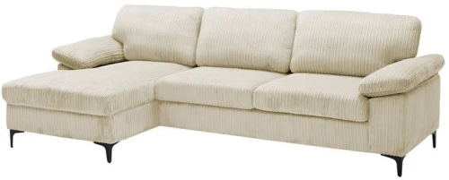 CYRIL Καναπές Δεξιά Γωνία, Ύφασμα Κοτλέ Μπεζ