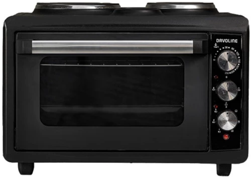 Davoline FORNETTO 3802 EM/ BL Ηλεκτρικό Φουρνάκι 38lt με 2 Εμαγιέ Εστίες 2500W Μα΄ύρο