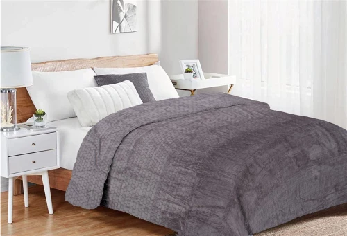 Κουβέρτα Coral Fleece Jacquard Brick 06 160X220 Grey 100% Polyester - -