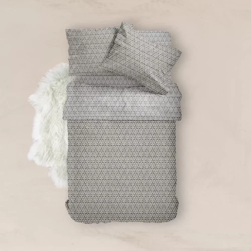 Σεντόνια Εμπριμέ Σετ Honey Υπέρδιπλα Γκρι (2) 240 x 260 cm + (2) 50 x 70 cm