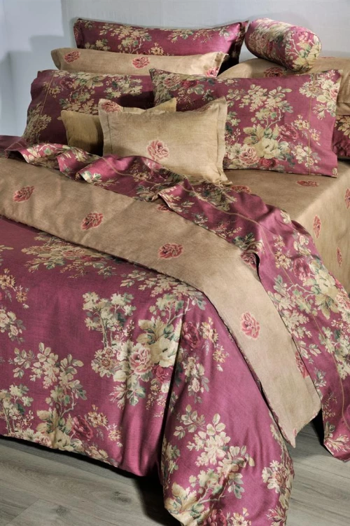 Σετ Παπλωματοθήκη Down Town  S-886 English Flower Red - King 250 x 260