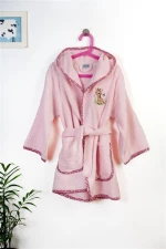 Μπουρνούζι Με Κέντημα kids Giraffe 171 Size: 02 Pink 100% Cotton - -