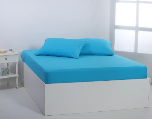 Βαμβακερό σεντόνι essentials (245cm x 267cm) river blue - -