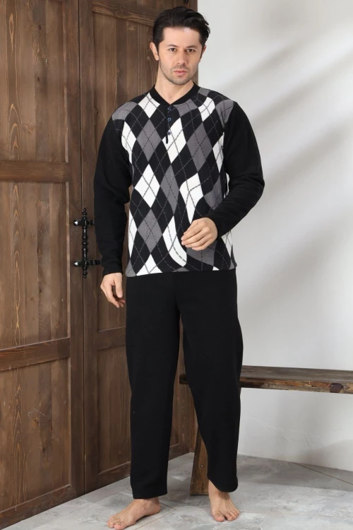 Ανδρική Πιτζάμα Fleece 0609 - ΑΝΘΡΑΚΙ