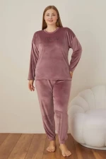 Πιτζάμα Γυναικεία Homewear Βελουτέ W3108 - ΣΑΠΙΟ ΜΗΛΟ