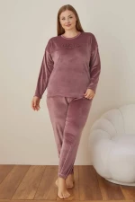 Πιτζάμα Γυναικεία Homewear Βελουτέ W3108 - ΣΑΠΙΟ ΜΗΛΟ