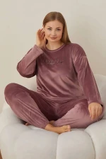 Πιτζάμα Γυναικεία Homewear Βελουτέ W3108 - ΣΑΠΙΟ ΜΗΛΟ