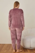Πιτζάμα Γυναικεία Homewear Βελουτέ W3108 - ΣΑΠΙΟ ΜΗΛΟ