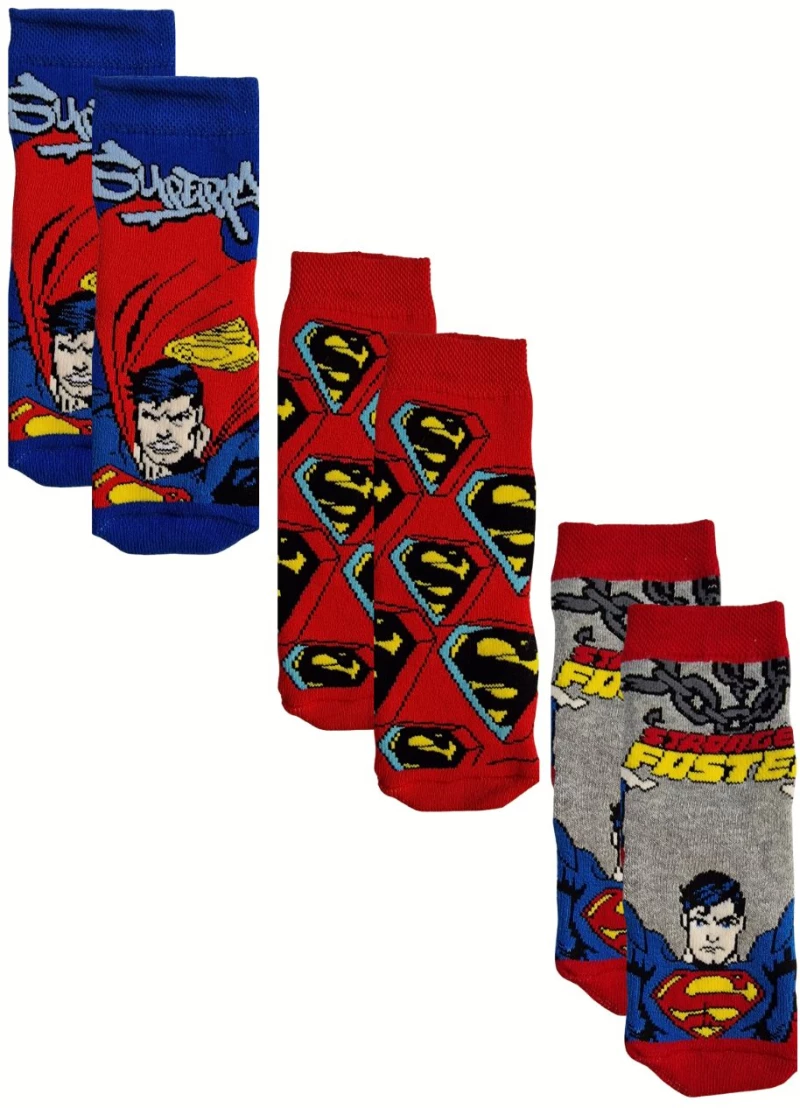 Παιδικές Αντιολισθητικές Κάλτσες Superman 3 Ζεύγη 1562 - ΠΟΛΥΧΡΩΜΟ