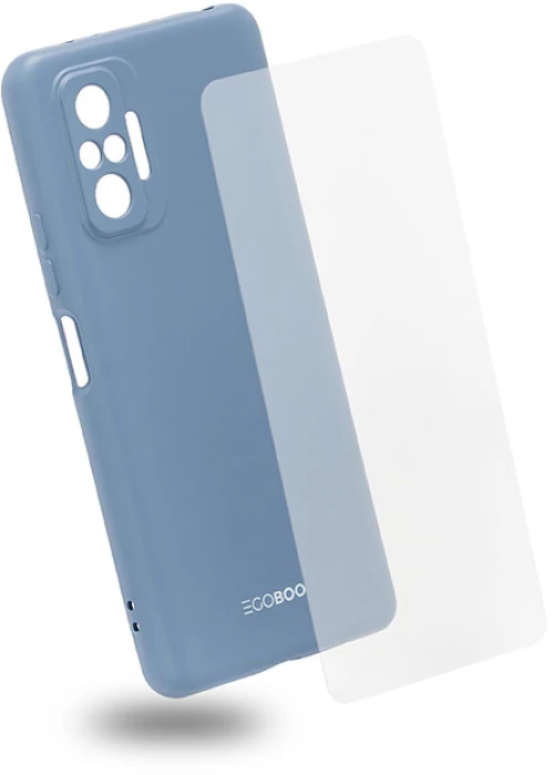 EGOBOO Natural Collection backcover fXiaomi Redmi Note 10 PRO, Cloudy Grey +Tempered Glas