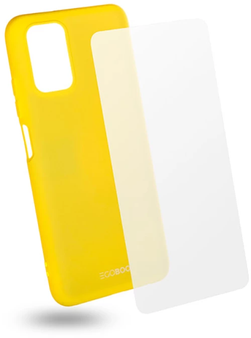 EGOBOO backcover for Xiaomi Redmi Note 10, Lime + Tempered Glass