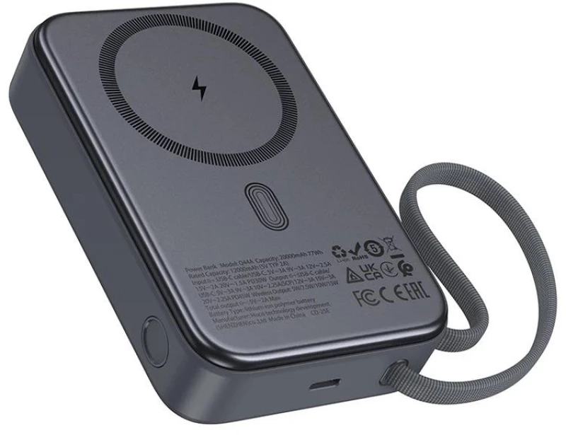 HOCO Q44A ORIGEN, POWERBANK, 20000MAh, ΜΑΓΝΗΤΙΚΟ,