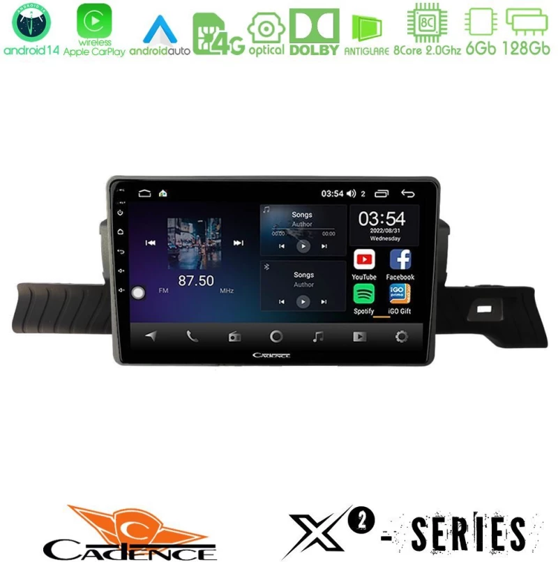 Cadence x2 Series 8core Android14 6+128gb Citroen c3 you 2025-> Navigation Multimedia Tablet 9" u-x2-Ct2589