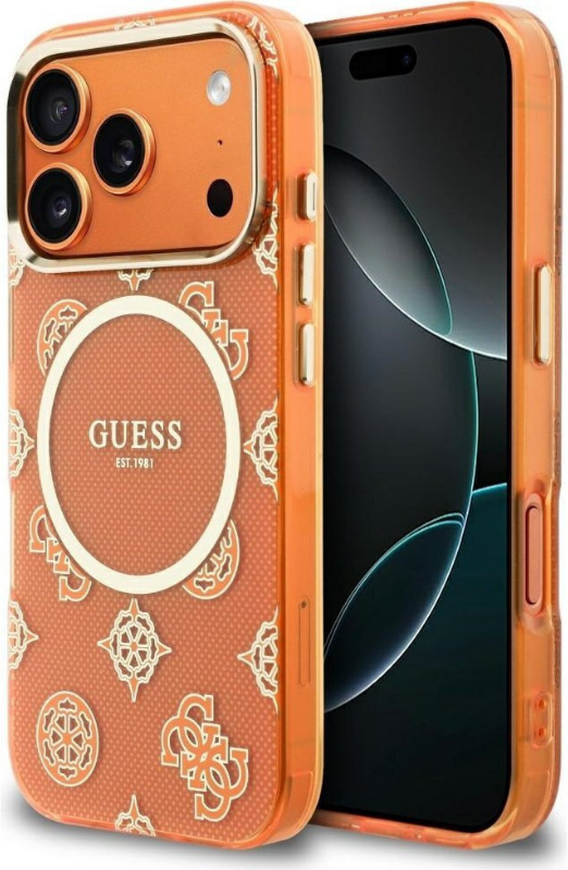 Guess Iml Peony Dot MagSafe Back Cover Θήκη για iPhone 17 Pro - Orange