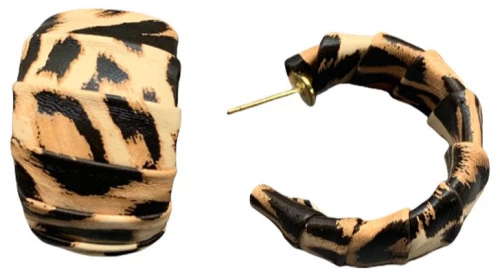 Σκουλαρίκια Κρίκοι Ανοιχτόχρωμο Animal Print