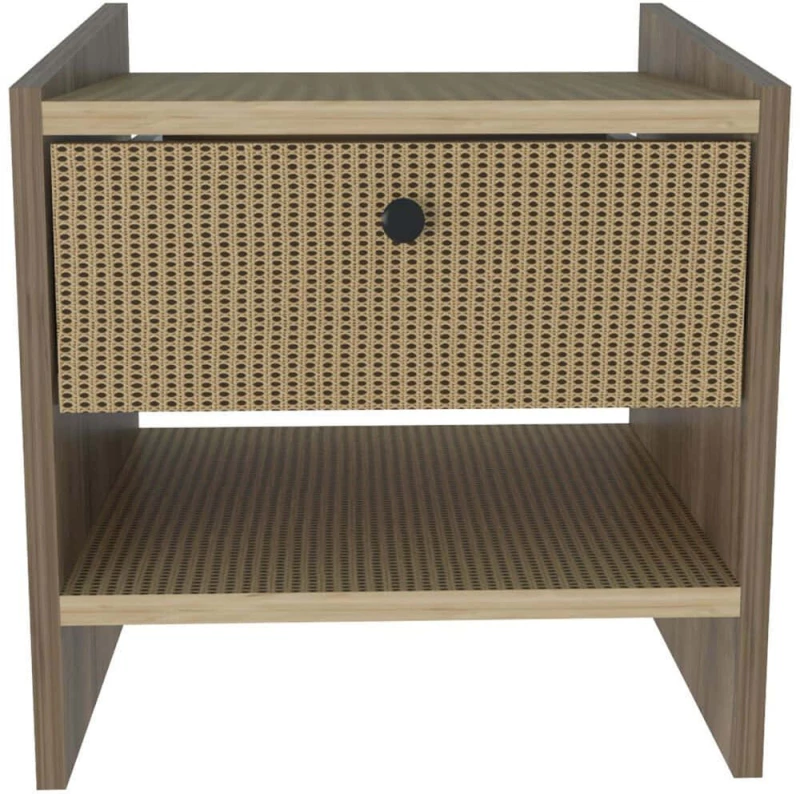 Κομοδίνο Berlin 875ZNA3413 45x35x45cm Walnut-Hazeran Oak