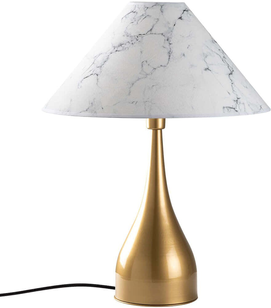 Φωτιστικό Επιτραπέζιο Luna 892OPV2471 50x50x68cm 1xE27 40W Marble Effect White-Gold Opviq