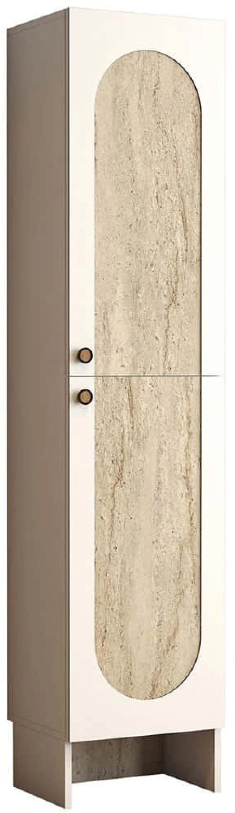 Παπουτσοθήκη - Ντουλάπι Palermo 845HCT4236 45x37x200,6cm Cream-Travertine Beige Μοριοσανίδα, Μελαμίνη