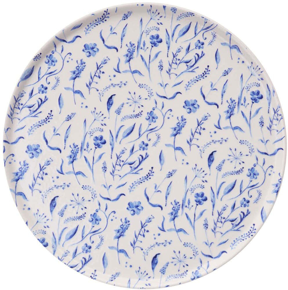 Πιάτο Ρηχό Spring Garden (Σετ 6Τμχ) 471PST1171 25,5x25,5x2,5cm Blue-White Hermia Κεραμικό