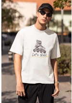 T-shirt Let's Roll White