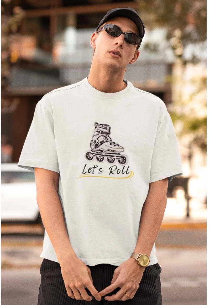 T-shirt Let's Roll White