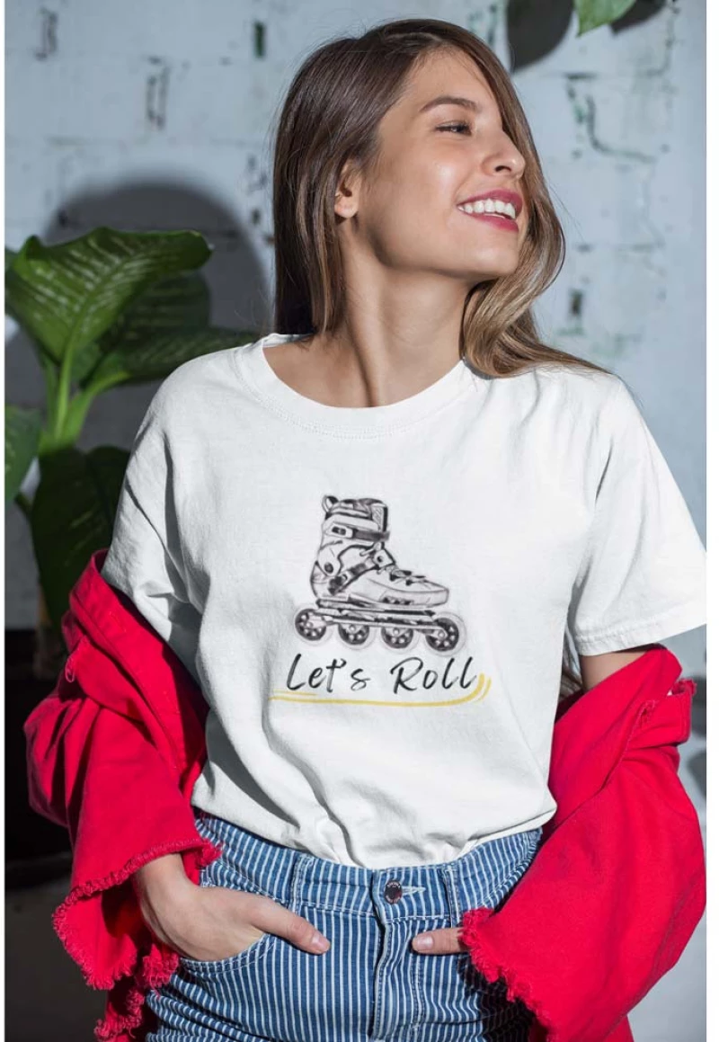 T-shirt Let's Roll White