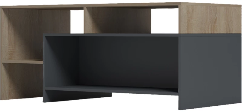 Τραπέζι σαλονιού Consa pakoworld sonoma - ανθρακί 120x60x52.8εκ
