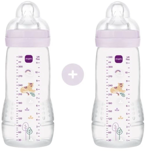 MAM Σετ 2 Μπιμπερό Easy Active™ Baby Bottle 330ml 4m+ Μωβ 365SGc