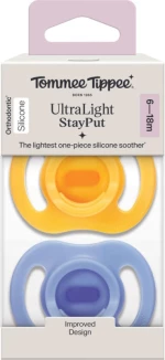 Tommee Tippee Πιπίλες Σιλικόνης Ultra Light StayPut 6-18m Blue-Yellow 433595.yellowblue