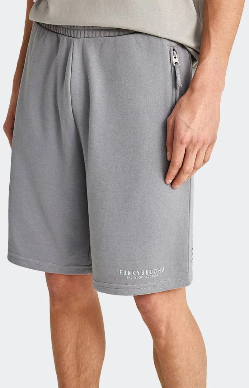 FUNKY BUDDHA Jogger Shorts - FBM013-050-03-STEAL GREY