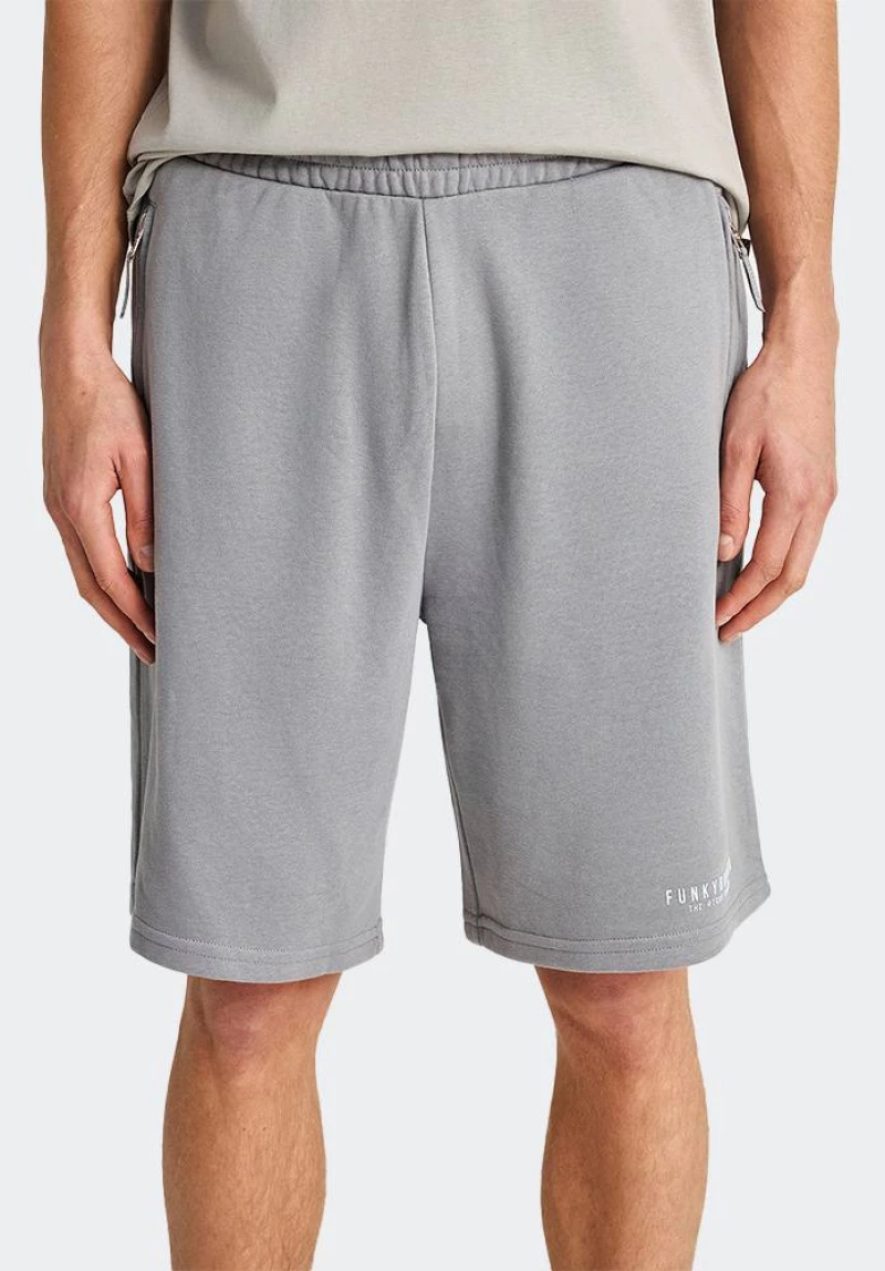 FUNKY BUDDHA Jogger Shorts - FBM013-050-03-STEAL GREY