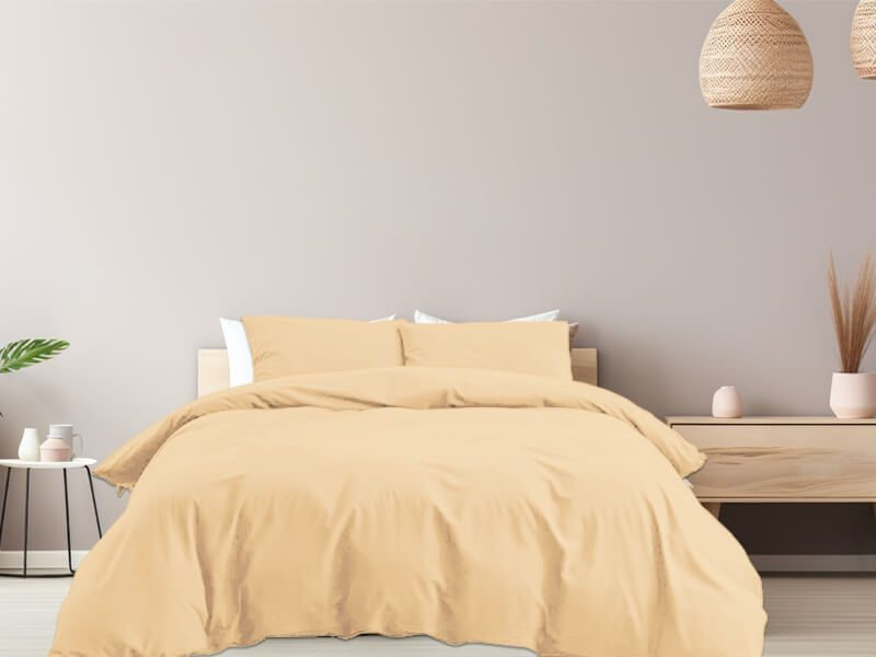 Σετ Παπλωματοθήκη Μονόχρωμη 100% Βαμβακερή Γαρύφαλλο - Μπεζ, 160x240