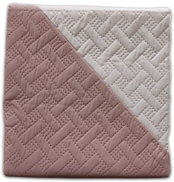 Κουβερλί Υπέρδιπλο Microfiber Διπλής Όψης Lines Γαρύφαλλο 240x260