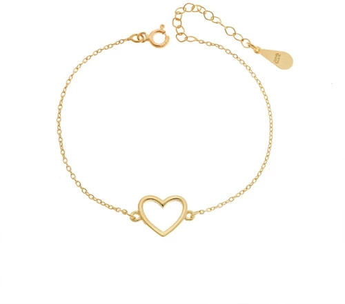 Βραχιόλι Γυναικείο Senza από επιχρυσωμένο ασήμι 925, καρδιά