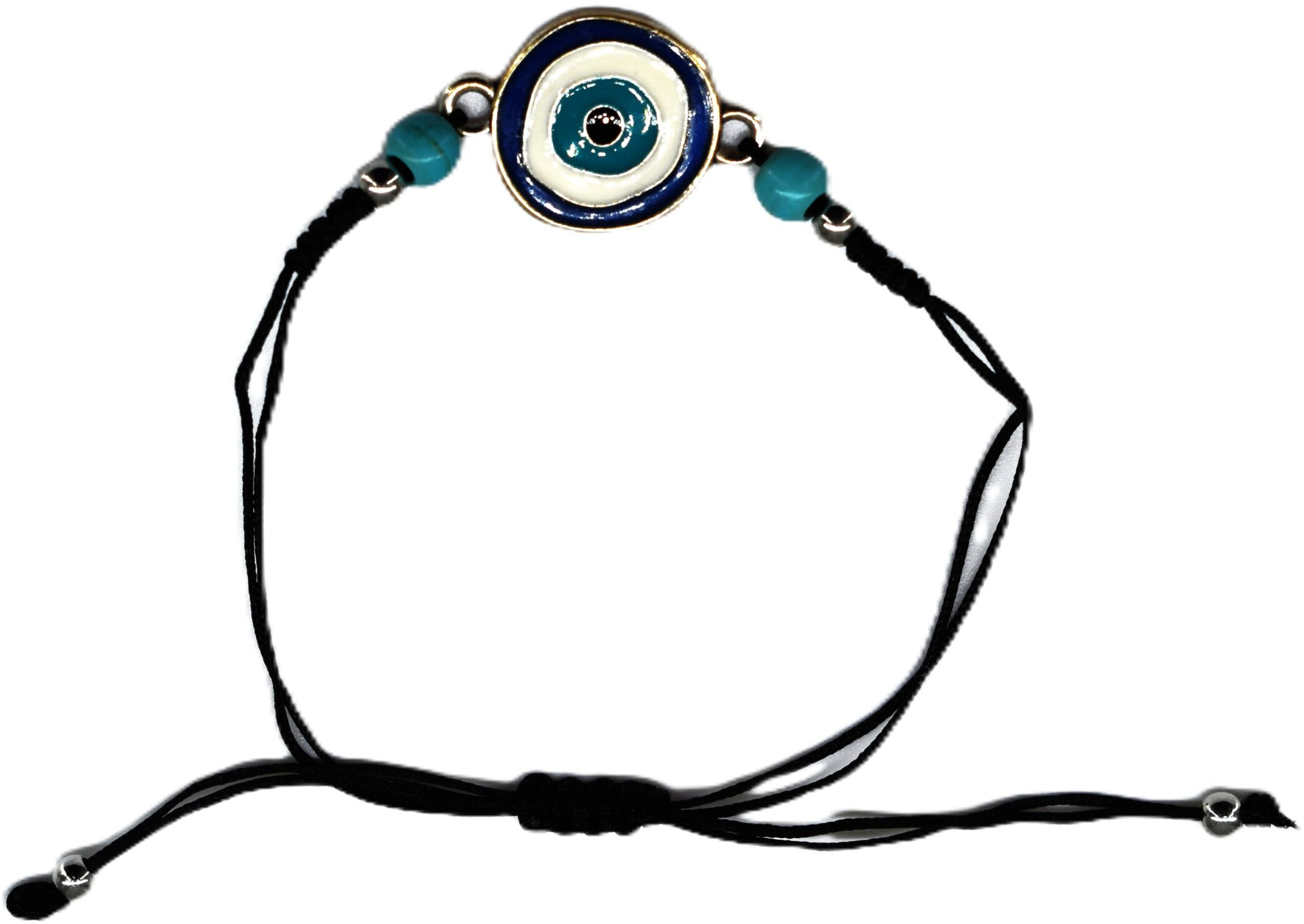 Elegant Γυναικείο Βραχιόλι με σχέδιο Μάτι  με σμάλτο  και blue πέτρες μακραμε