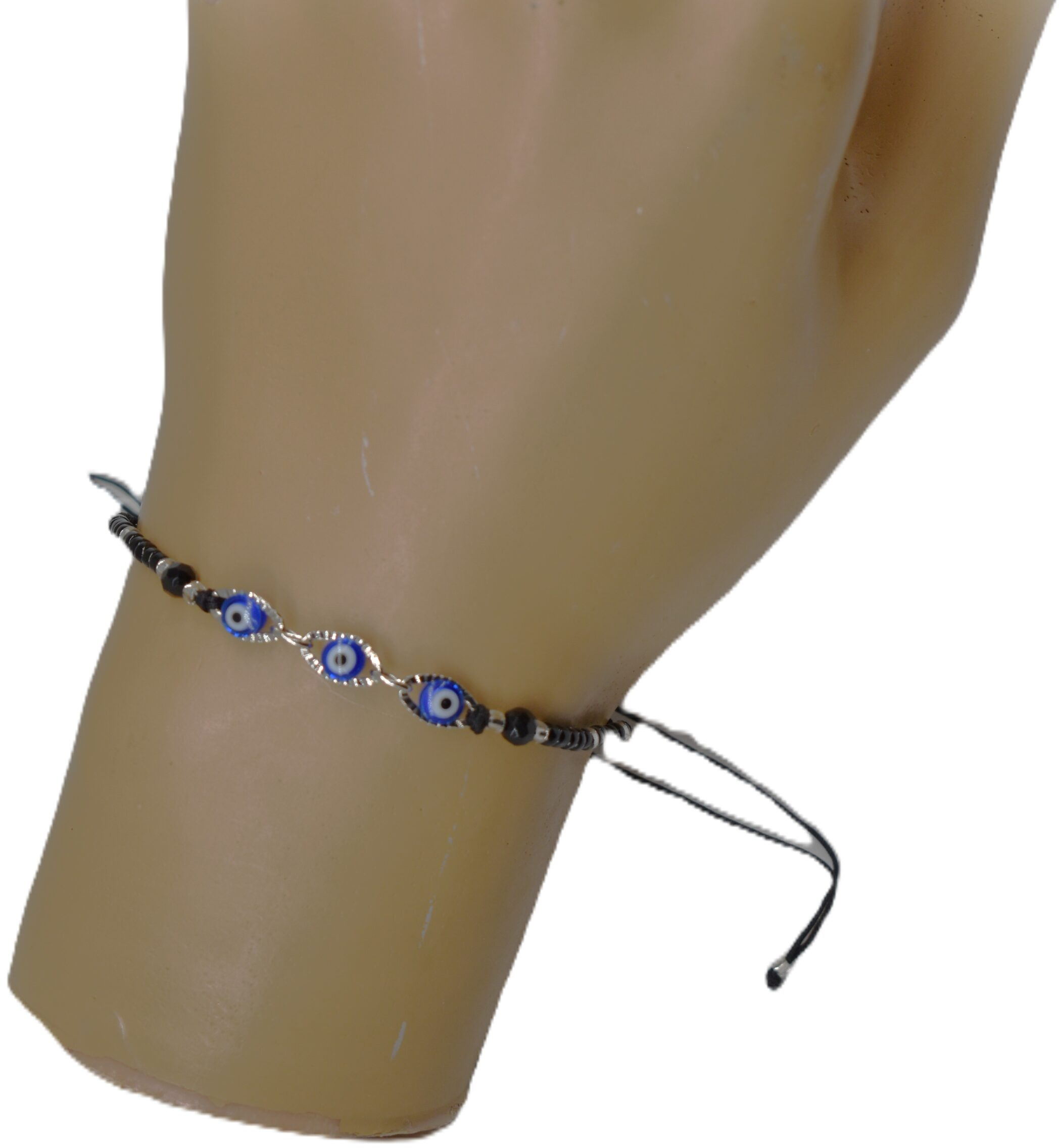 Elegant Γυναικείο Βραχιόλι με σχέδιο ματάκια και μαύρες πέτρες