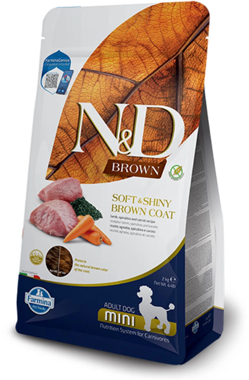 N+D Dog Brown Lamb + Spirulina Adult Mini 5kg