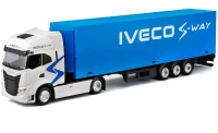Lampa - Μινιατούρα νταλίκα Iveco S-Way με κοντέινερ 1:43 σε λευκό/μπλε χρώμα Burago - 1 τεμ. (BU31469)