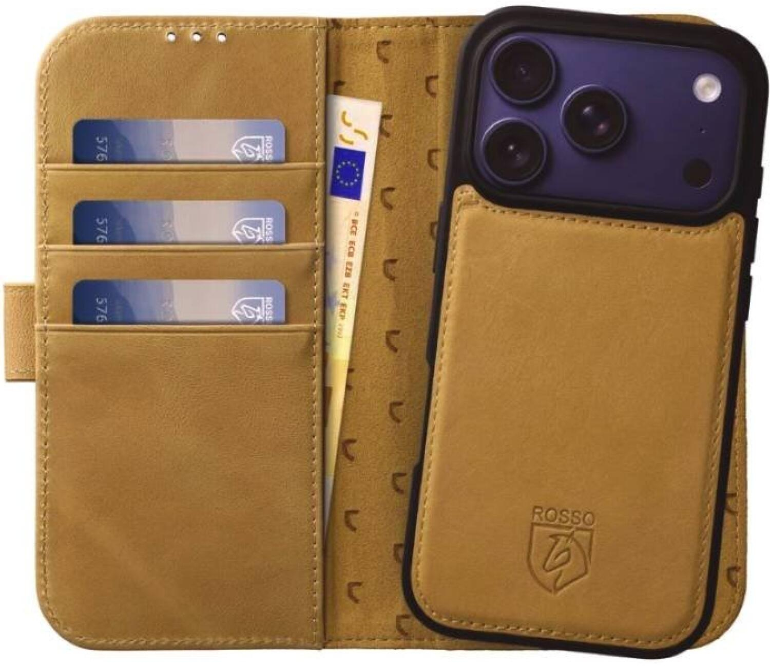 Θήκη iPhone 17 Pro Max Rosso Elite Δερμάτινο Πορτοφόλι με MagSafe - Light Brown (8719246484735)