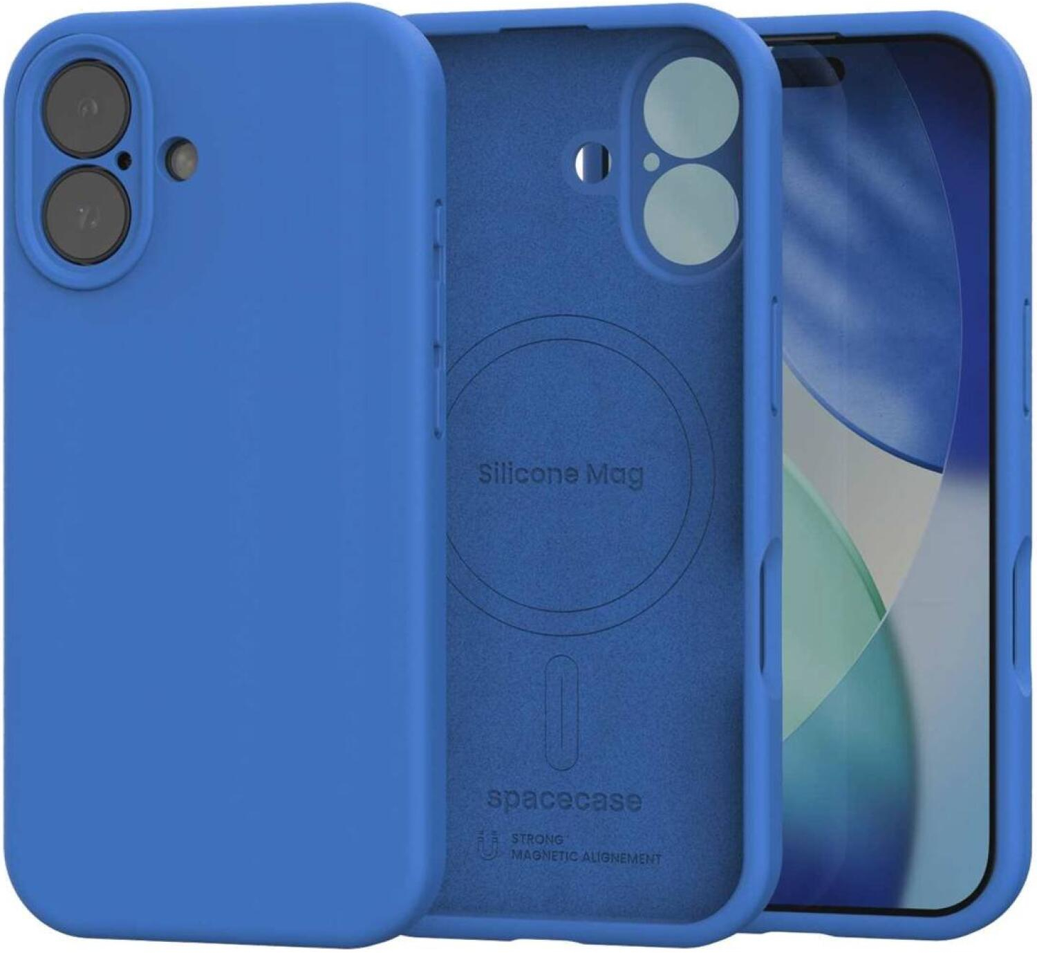 Θήκη iPhone 16 Spacecase Silicone Mag Case Σιλικόνης με MagSafe - Blue (5905719111915)