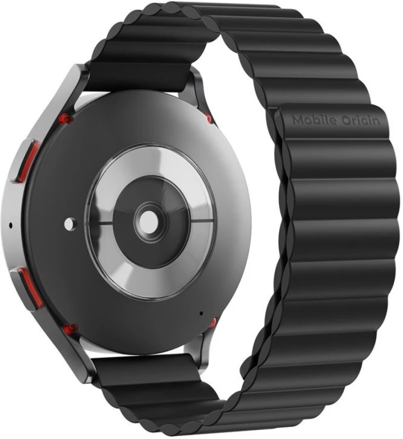 Λουράκι Smartwatch 22mm Mobile Origin Easy Strap Magnetic Universal Μαγνητικό Σιλικόνης - Black (MO-ESM22-BLK)