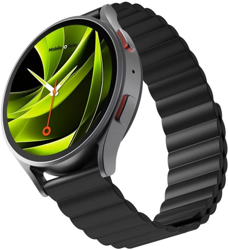 Λουράκι Smartwatch 22mm Mobile Origin Easy Strap Magnetic Universal Μαγνητικό Σιλικόνης - Black (MO-ESM22-BLK)