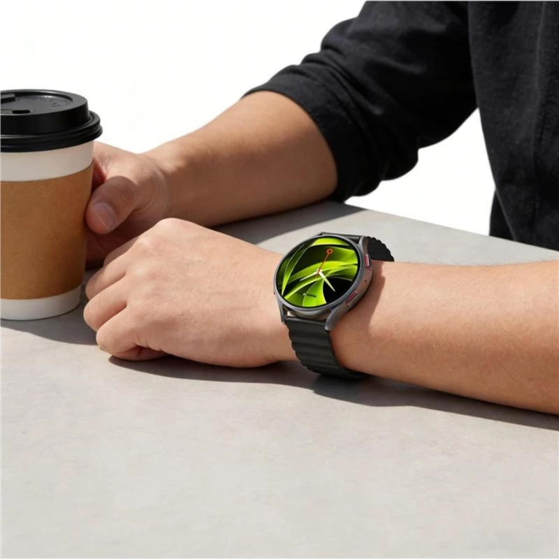 Λουράκι Smartwatch 22mm Mobile Origin Easy Strap Magnetic Universal Μαγνητικό Σιλικόνης - Black (MO-ESM22-BLK)
