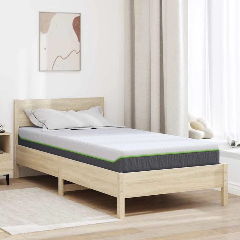 vidaXL Στρώμα Λευκό και Γκρι 90 x 190 cm Τσέπες ελατηρίων
